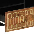 Meuble TV en Bois de Manguier et Noir - 100 cm-Mon Meuble TV-Noir-1-8