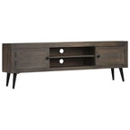 Meuble TV en Bois de Manguier Gris - 140 cm-Mon Meuble TV-1