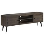 Meuble TV en Bois de Manguier Gris - 140 cm-Mon Meuble TV-10