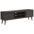 Meuble TV en Bois de Manguier Gris - 140 cm-Mon Meuble TV-11