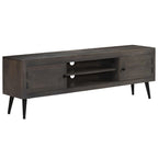 Meuble TV en Bois de Manguier Gris - 140 cm-Mon Meuble TV-12