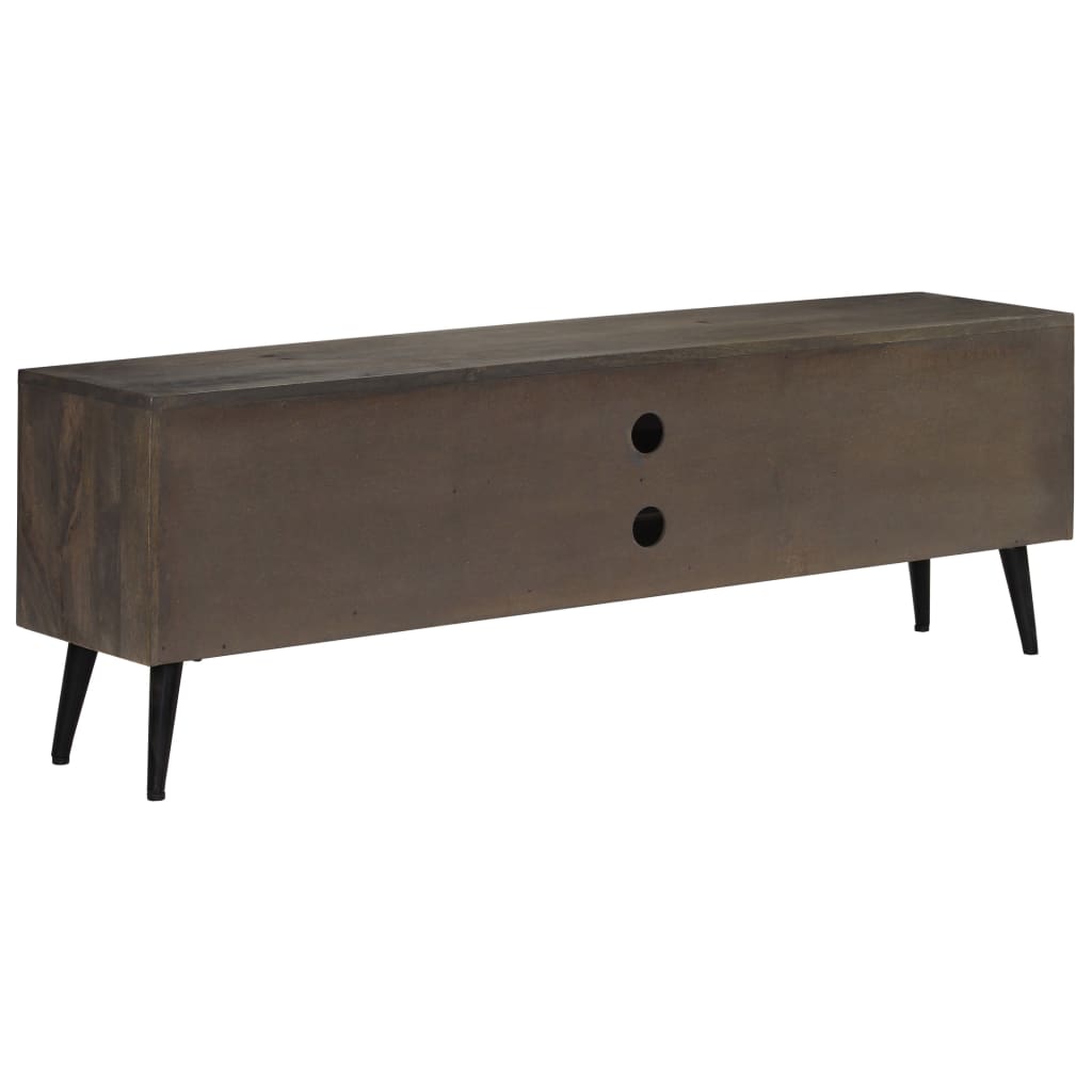 Meuble TV en Bois de Manguier Gris - 140 cm-Mon Meuble TV-4