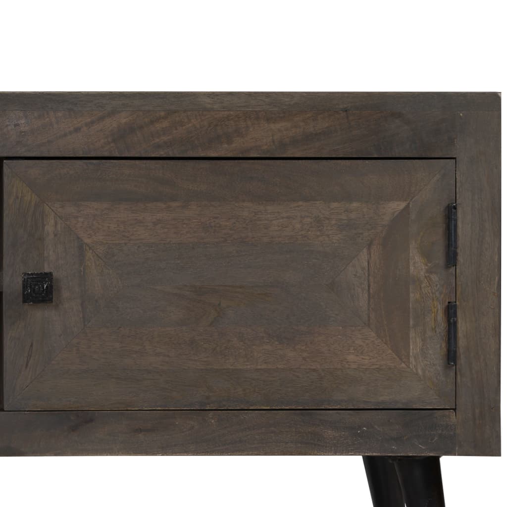 Meuble TV en Bois de Manguier Gris - 140 cm-Mon Meuble TV-7