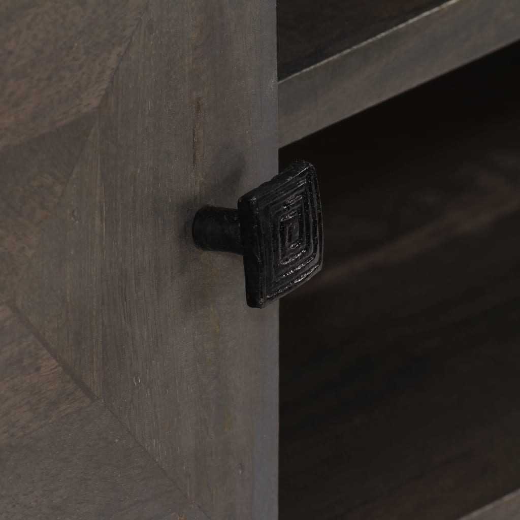 Meuble TV en Bois de Manguier Gris - 140 cm-Mon Meuble TV-8