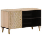 Meuble TV en Bois de Manguier Noir - 80 cm-Mon Meuble TV-Naturel-1-13