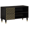 Meuble TV en Bois de Manguier Noir - 80 cm-Mon Meuble TV-Noir-1-1