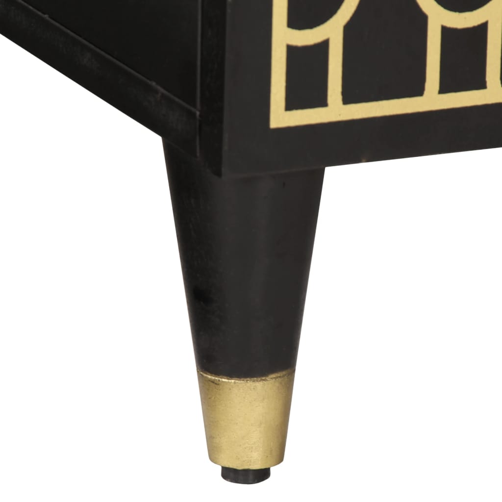 Meuble TV en Bois de Manguier Noir - 80 cm-Mon Meuble TV-Noir-1-10