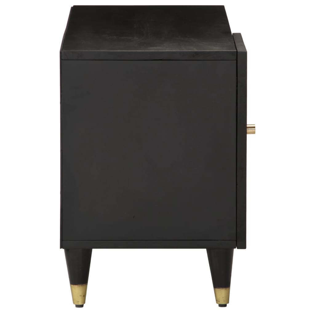 Meuble TV en Bois de Manguier Noir - 80 cm-Mon Meuble TV-Noir-1-4