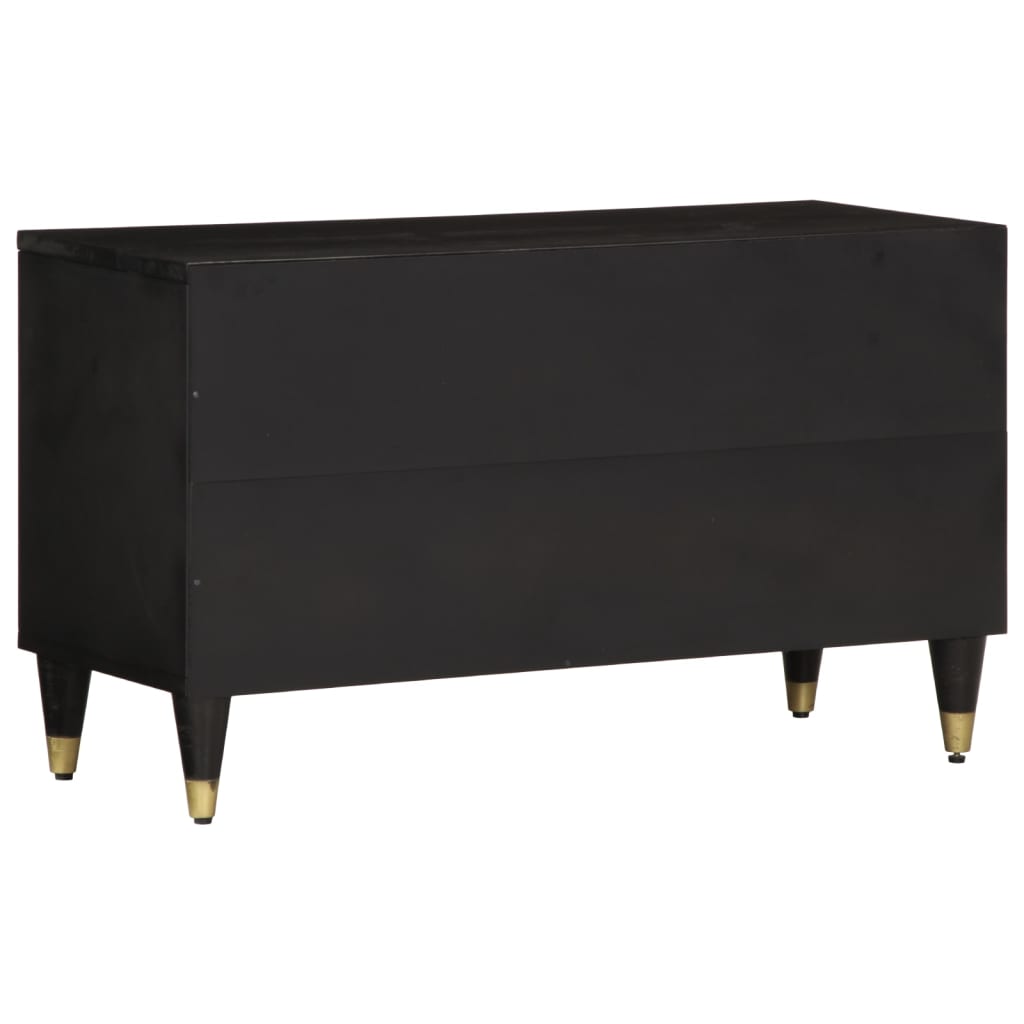 Meuble TV en Bois de Manguier Noir - 80 cm-Mon Meuble TV-Noir-1-5