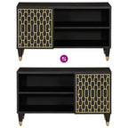 Meuble TV en Bois de Manguier Noir - 80 cm-Mon Meuble TV-Noir-1-6