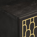 Meuble TV en Bois de Manguier Noir - 80 cm-Mon Meuble TV-Noir-1-8