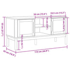 Meuble TV en Bois de Pin Cire - 114 cm-Mon Meuble TV-Marron cire-1-10
