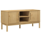 Meuble TV en Bois de Pin Cire - 114 cm-Mon Meuble TV-Marron cire-1-2