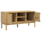 Meuble TV en Bois de Pin Cire - 114 cm-Mon Meuble TV-Marron cire-1-8