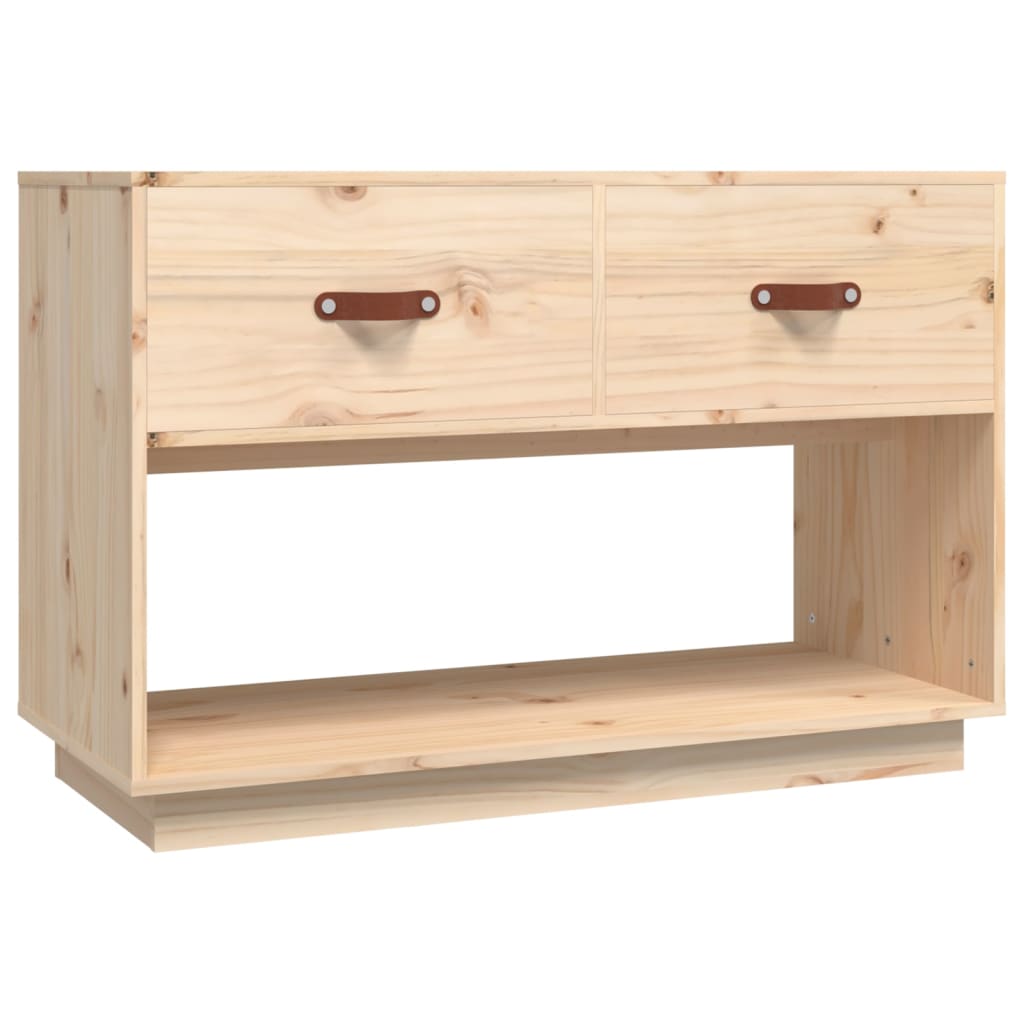 Meuble TV en Bois de Pin Massif - 90 cm-Mon Meuble TV-Naturel-1