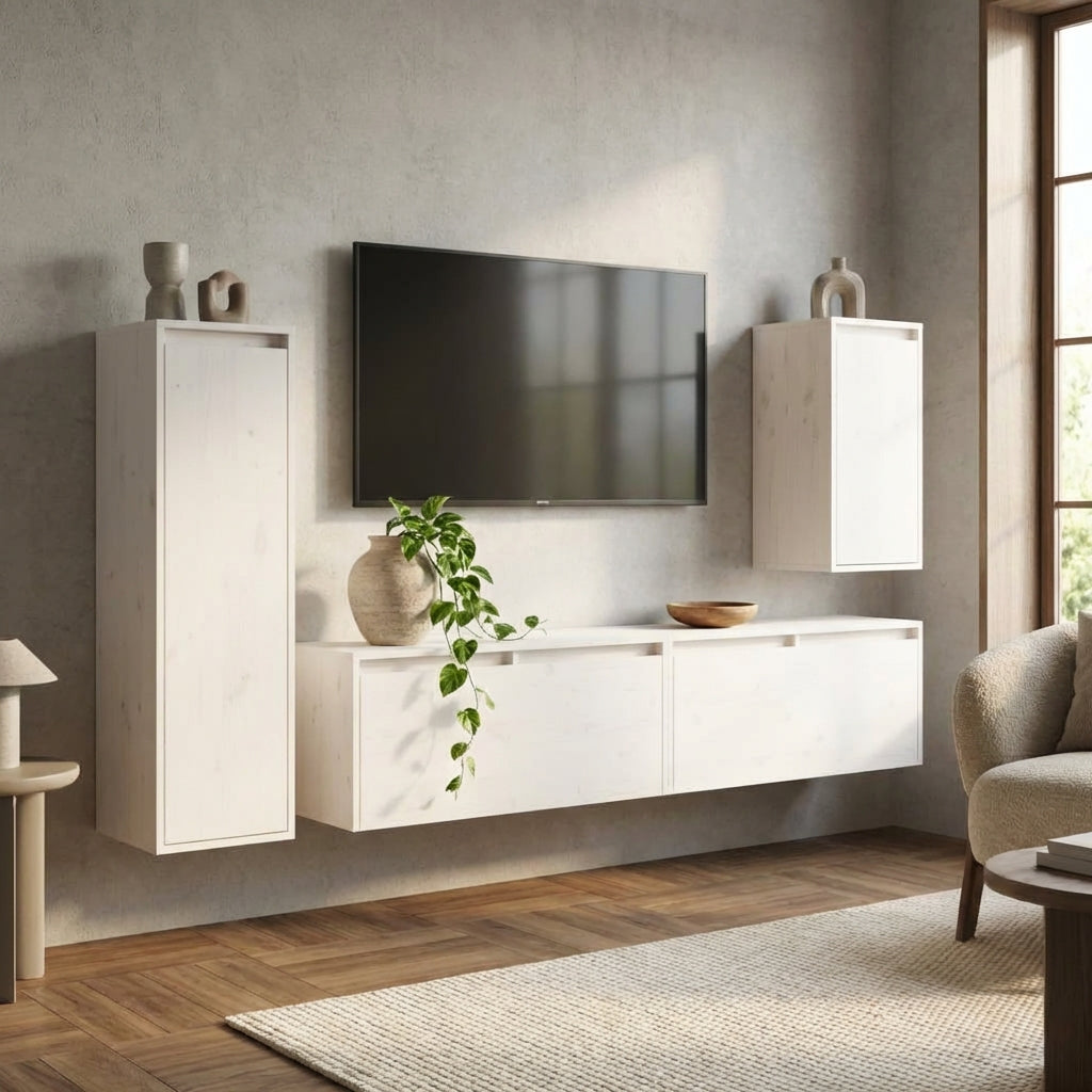meuble-tv-en-bois-de-pin-massif-blanc-4-pieces-decor