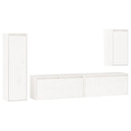 Meuble TV en Bois de Pin Massif Blanc - 4 Pièces-Mon Meuble TV-1
