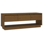 Meuble TV en Bois de Pin Massif Foncé - 110,5 cm-Mon Meuble TV-marron miel-1-2
