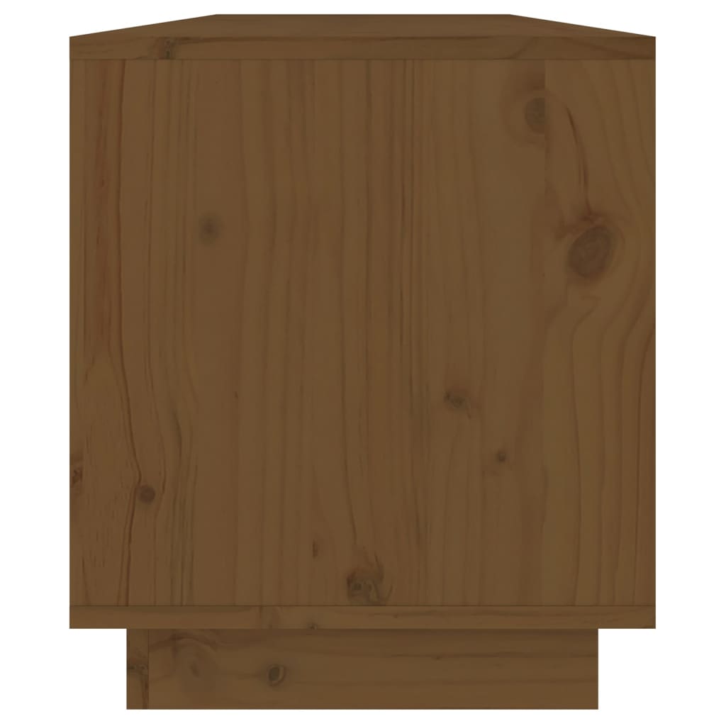 Meuble TV en Bois de Pin Massif Foncé - 110,5 cm-Mon Meuble TV-marron miel-1-5
