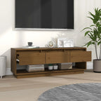 Meuble TV en Bois de Pin Massif Foncé - 110,5 cm-Mon Meuble TV-marron miel-1-7