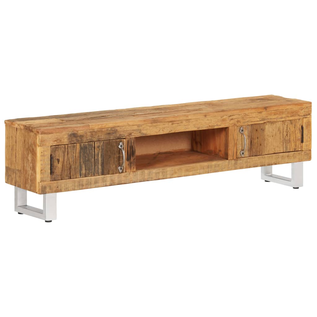Meuble TV en Bois de Récupération et Métal - 140 cm-Mon Meuble TV-11