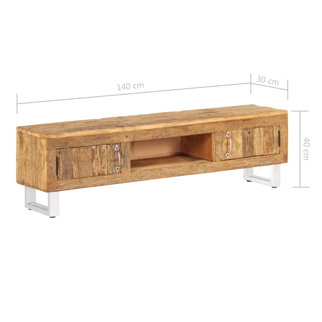 Meuble TV en Bois de Récupération et Métal - 140 cm-Mon Meuble TV-9