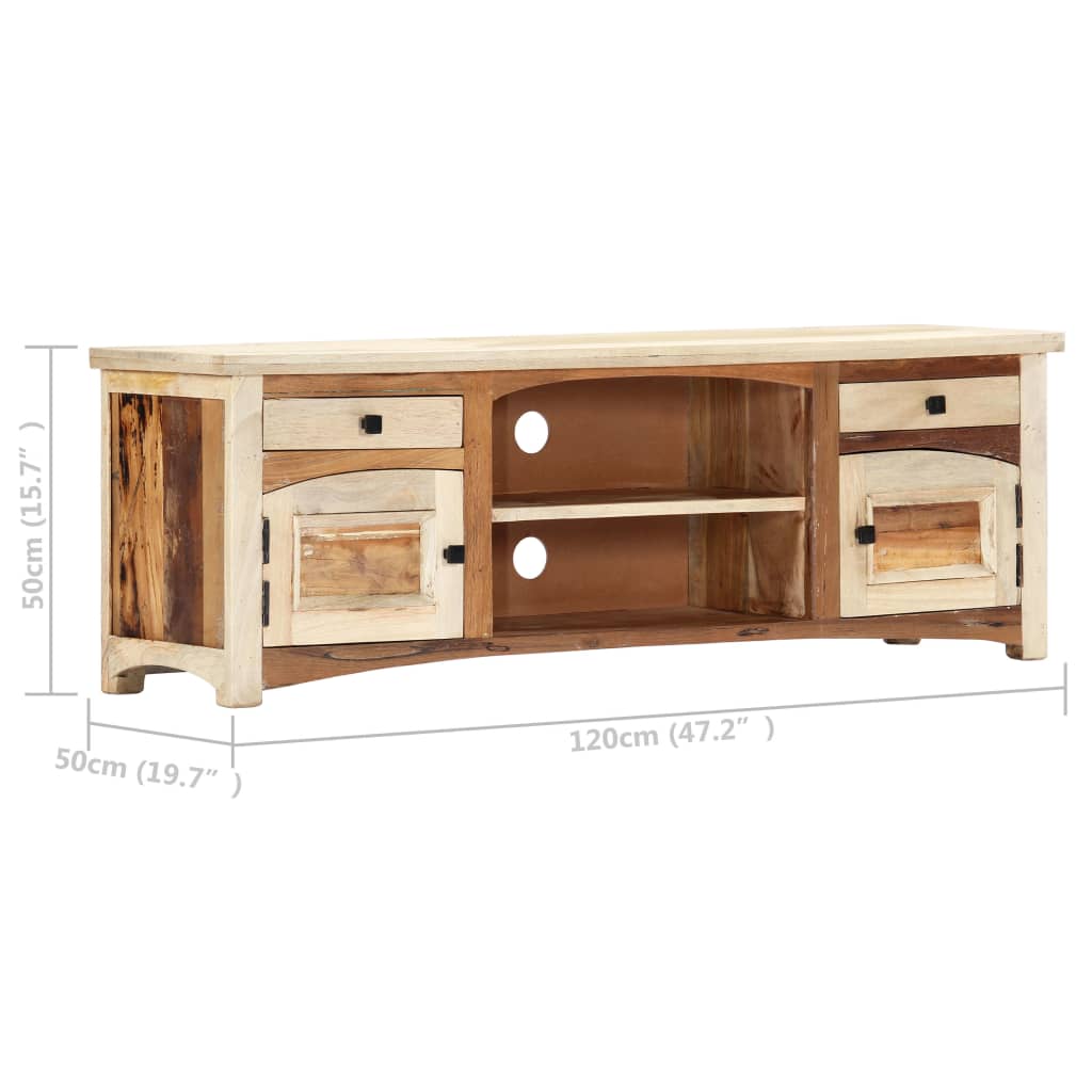 Meuble TV en Bois de Récupération Massif - 120 cm-Mon Meuble TV-8