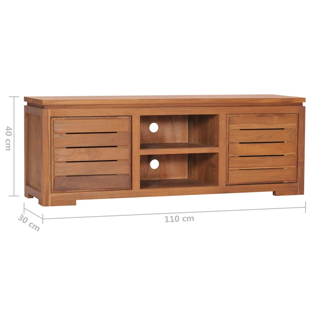 Meuble TV en Bois de Teck - 110 cm-Mon Meuble TV-8