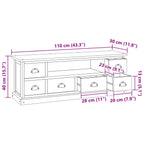 Meuble TV en Bois de Teck Massif - 110 cm-Mon Meuble TV-10