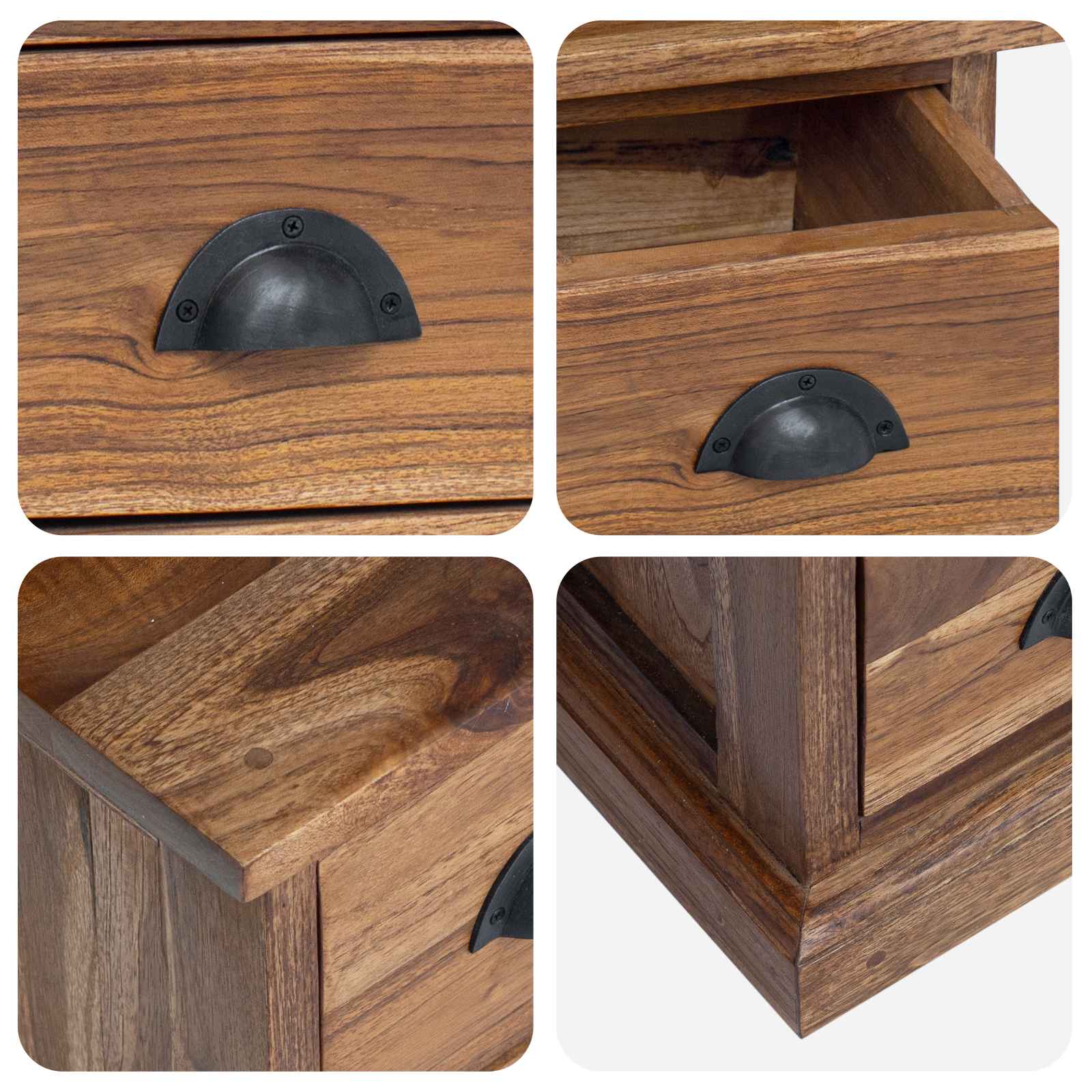 Meuble TV en Bois de Teck Massif - 110 cm-Mon Meuble TV-9