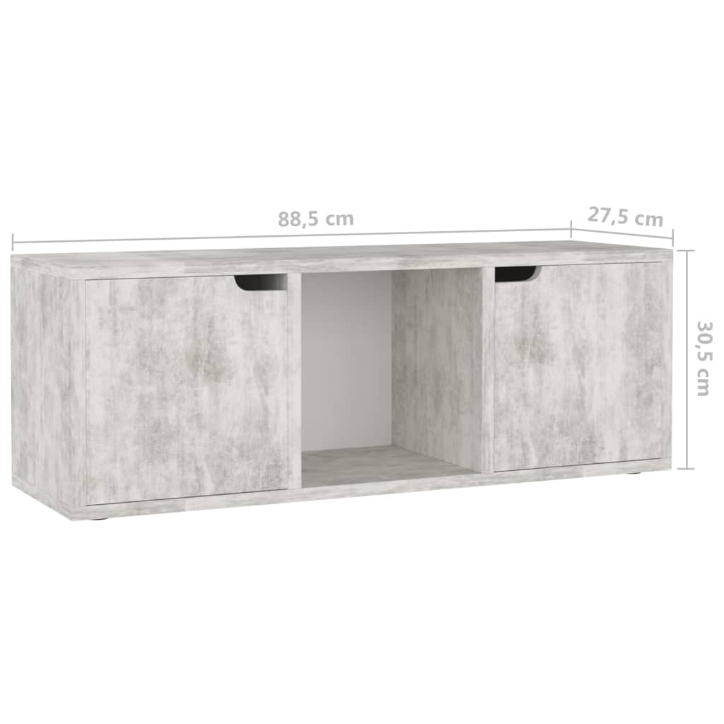 Meuble TV en Bois d'Ingénierie Effet Béton - 88,5 cm-Mon Meuble TV-10