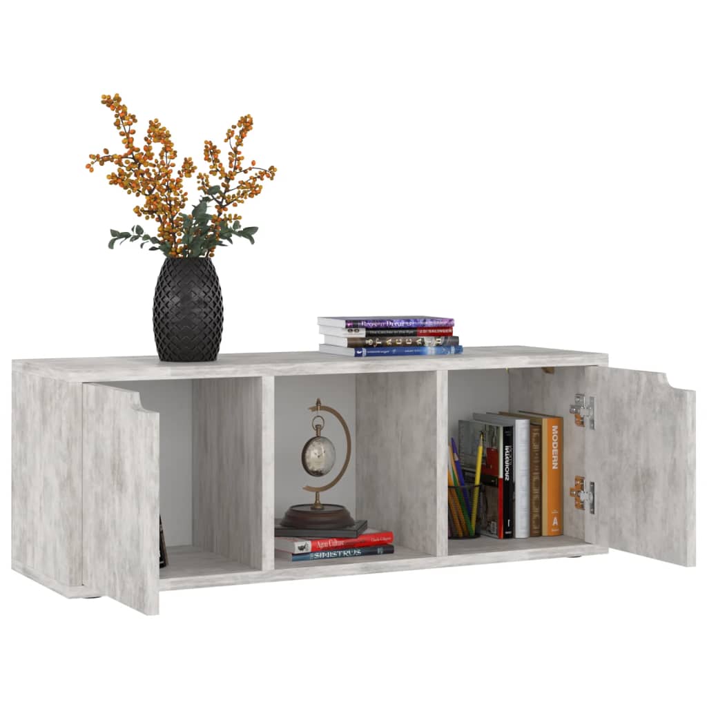 Meuble TV en Bois d'Ingénierie Effet Béton - 88,5 cm-Mon Meuble TV-5
