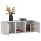 Meuble TV en Bois d'Ingénierie Effet Béton - 88,5 cm-Mon Meuble TV-5