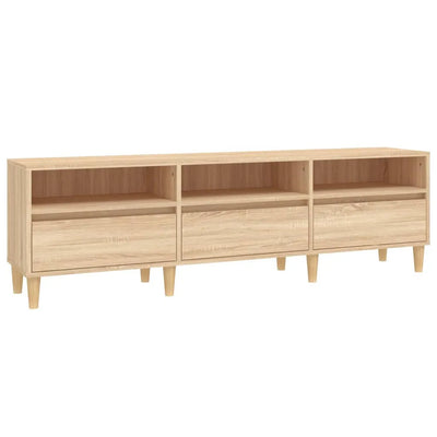 Meuble TV en Bois d'Ingénierie Effet Chêne - 150 cm