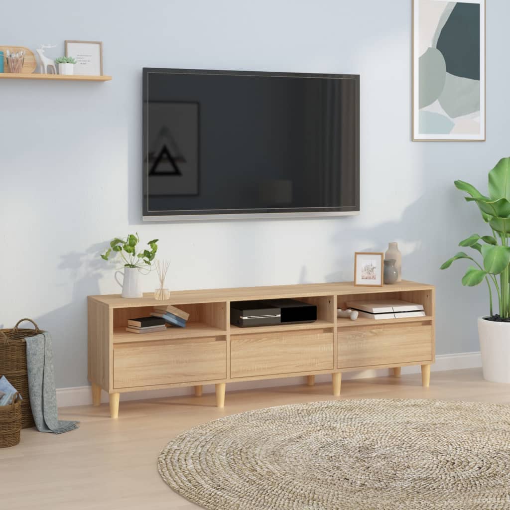 Meuble TV en Bois d'Ingénierie Effet Chêne - 150 cm-Mon Meuble TV-2