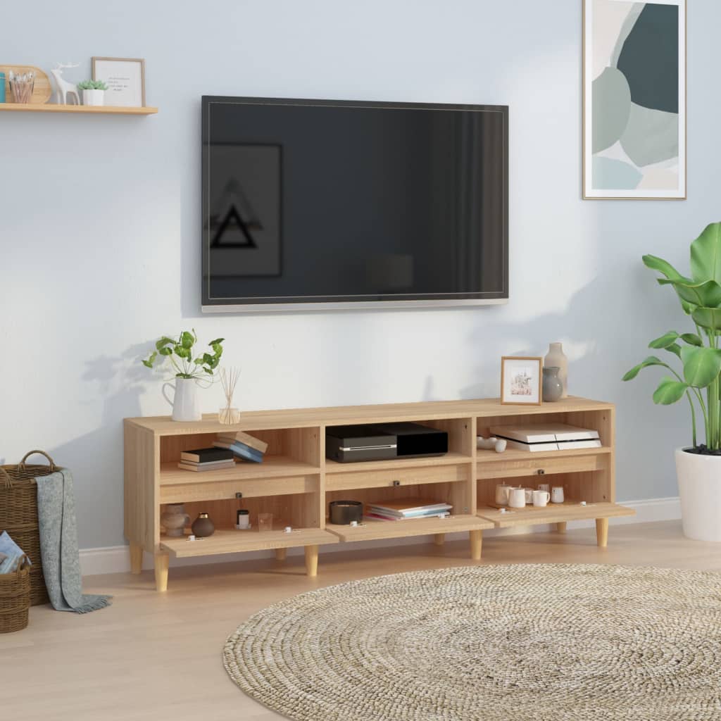 Meuble TV en Bois d'Ingénierie Effet Chêne - 150 cm-Mon Meuble TV-3