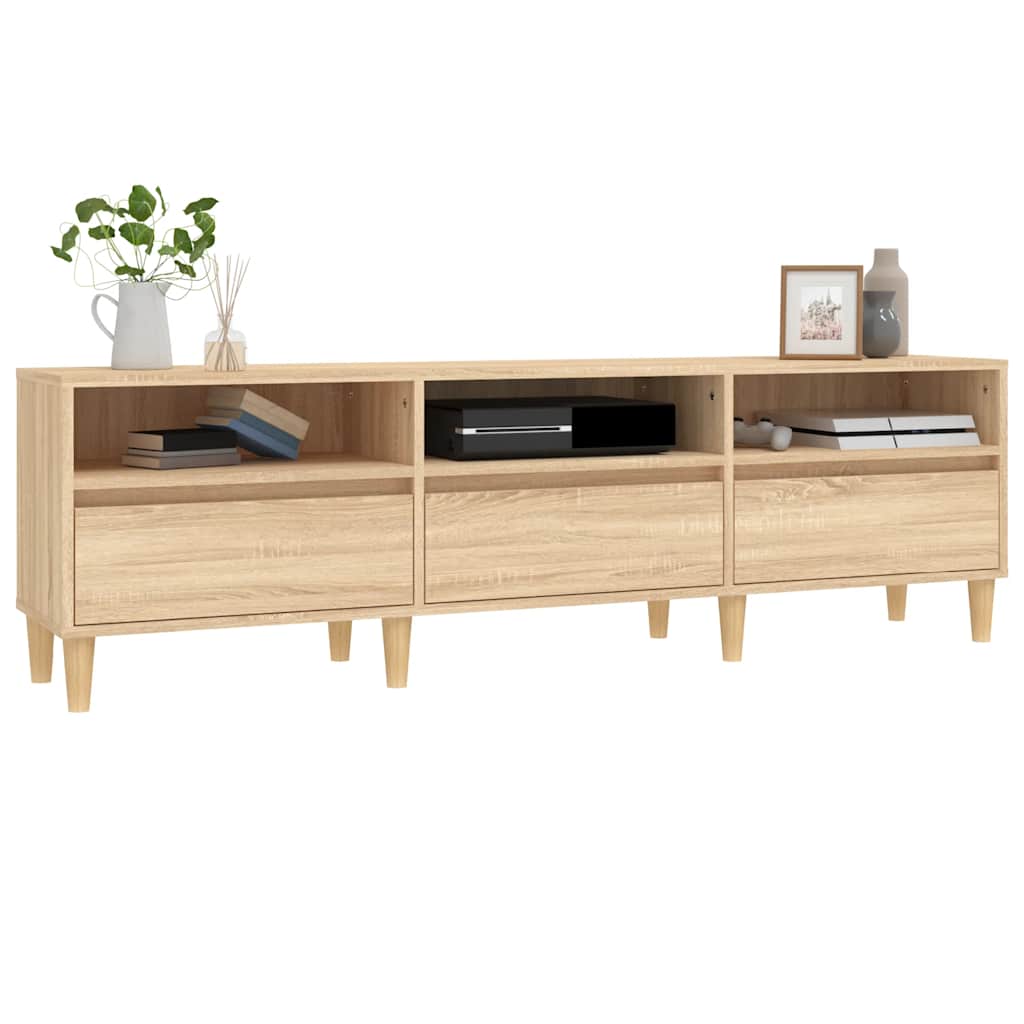 Meuble TV en Bois d'Ingénierie Effet Chêne - 150 cm-Mon Meuble TV-4