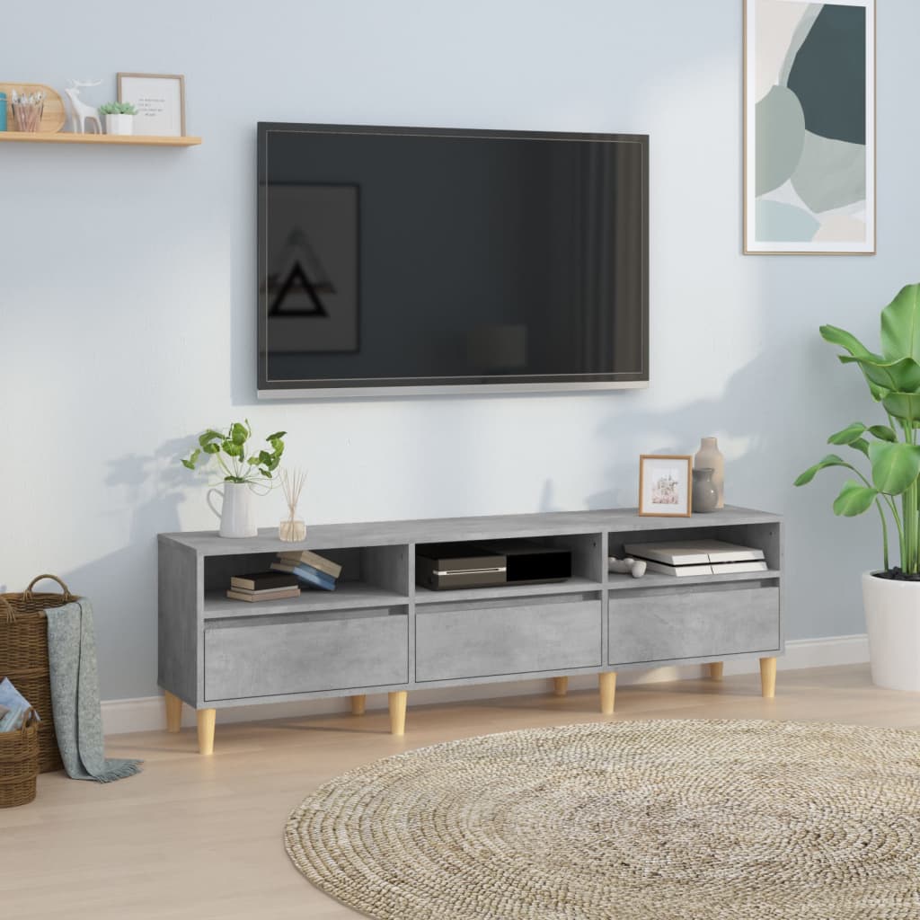 Meuble TV en Bois d'Ingénierie Gris Foncé - 150 cm-Mon Meuble TV-150 cm-1-30 cm-1