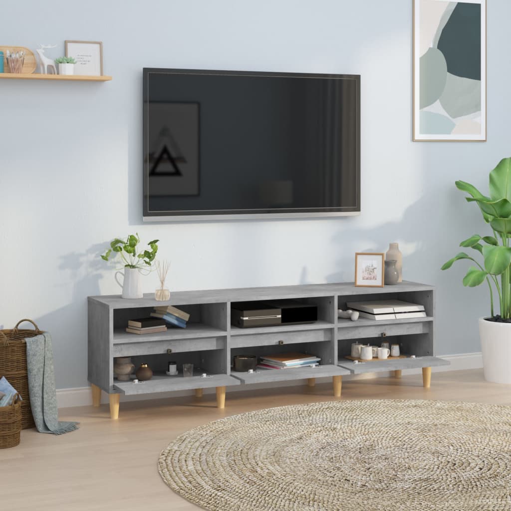 Meuble TV en Bois d'Ingénierie Gris Foncé - 150 cm-Mon Meuble TV-150 cm-1-30 cm-3