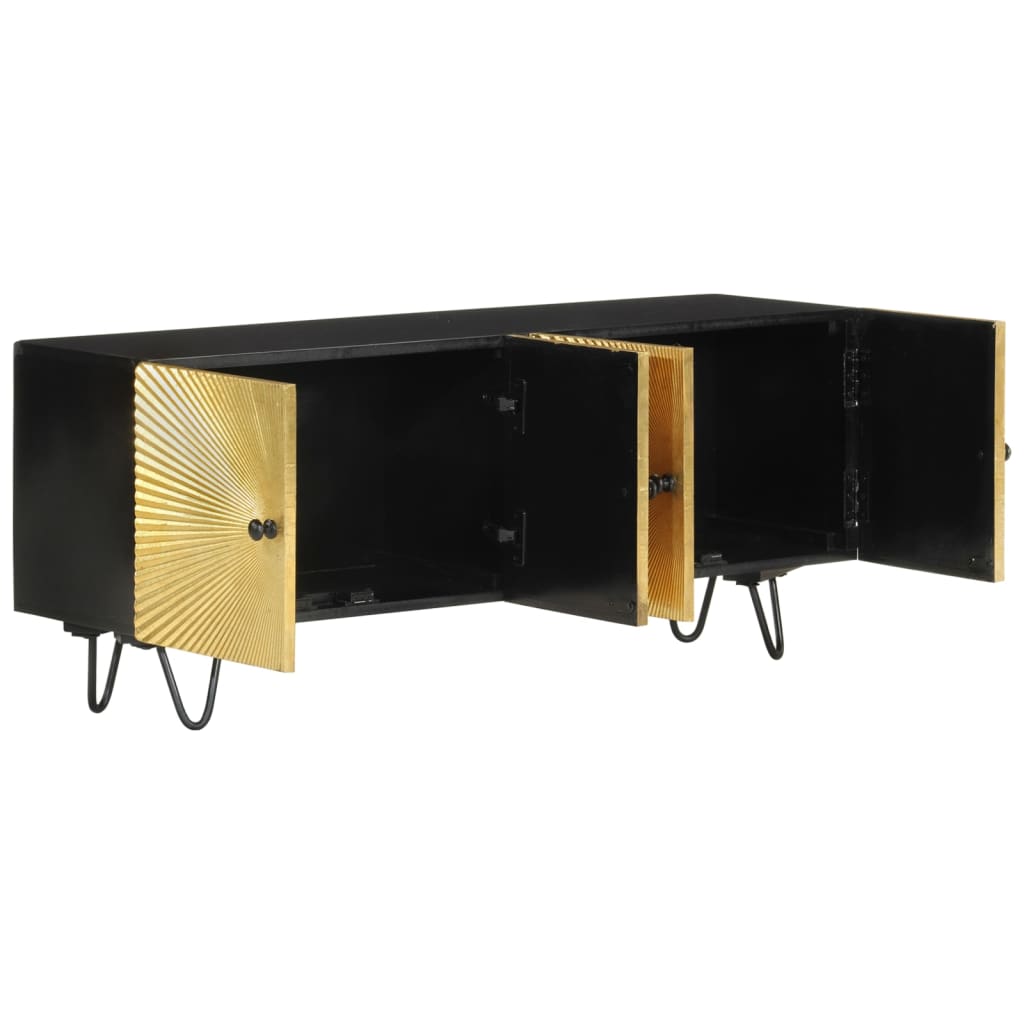 Meuble TV en Bois Doré et Manguier - 110 cm-Mon Meuble TV-2