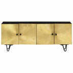 Meuble TV en Bois Doré et Manguier - 110 cm-Mon Meuble TV-4
