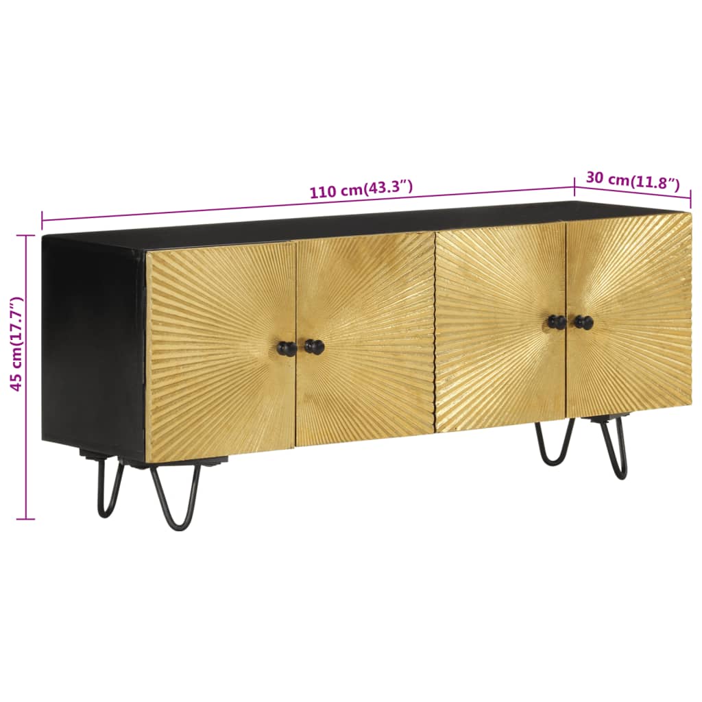 Meuble TV en Bois Doré et Manguier - 110 cm-Mon Meuble TV-8