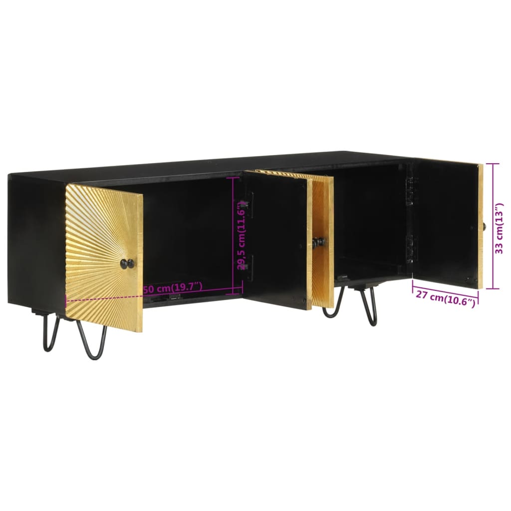Meuble TV en Bois Doré et Manguier - 110 cm-Mon Meuble TV-9