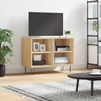 Meuble TV en Bois Effet Béton et Pieds Noirs - 70 cm-Mon Meuble TV-Chêne sonoma-1-12