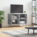 Meuble TV en Bois Effet Béton et Pieds Noirs - 70 cm-Mon Meuble TV-Gris béton-1-1