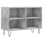 Meuble TV en Bois Effet Béton et Pieds Noirs - 70 cm-Mon Meuble TV-Gris béton-1-2