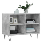 Meuble TV en Bois Effet Béton et Pieds Noirs - 70 cm-Mon Meuble TV-Gris béton-1-3