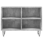 Meuble TV en Bois Effet Béton et Pieds Noirs - 70 cm-Mon Meuble TV-Gris béton-1-4