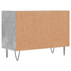 Meuble TV en Bois Effet Béton et Pieds Noirs - 70 cm-Mon Meuble TV-Gris béton-1-6