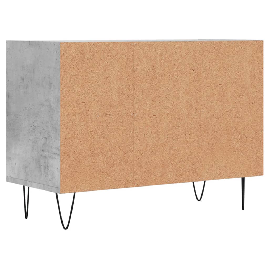 Meuble TV en Bois Effet Béton et Pieds Noirs - 70 cm-Mon Meuble TV-Gris béton-1-6